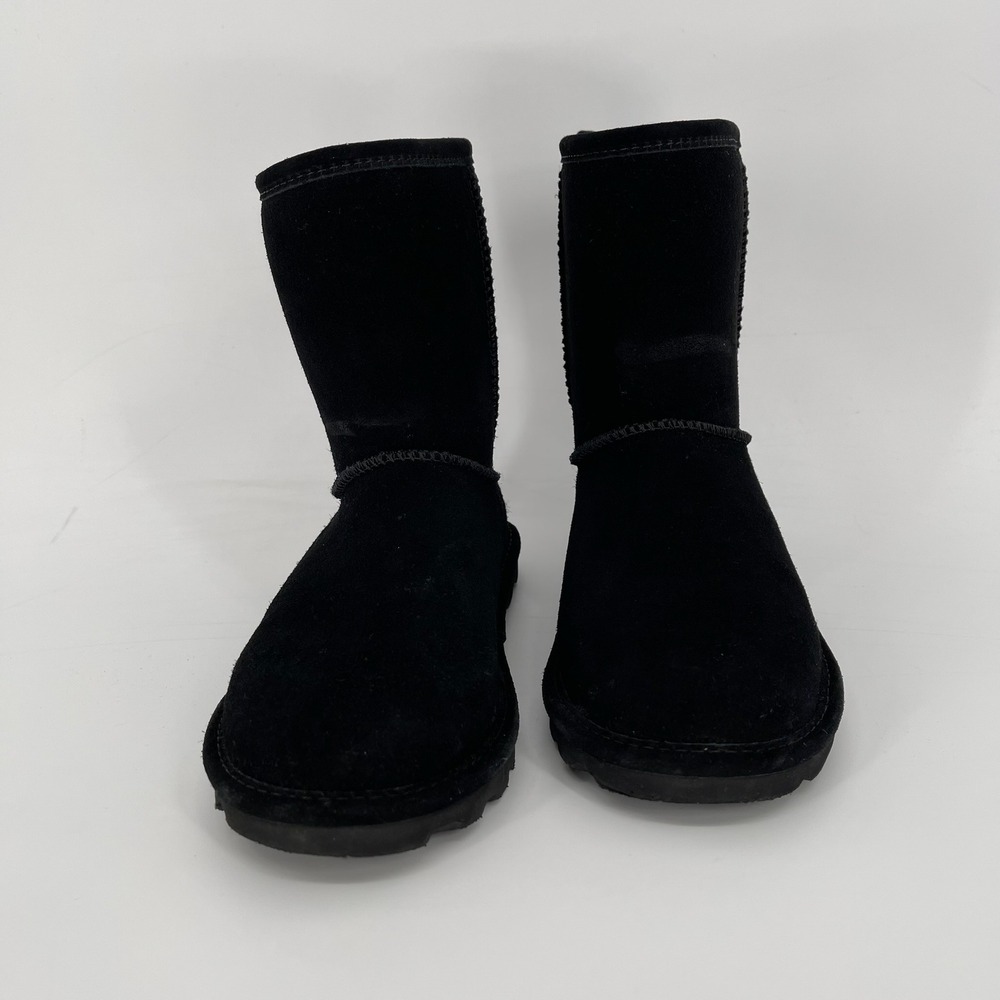 Bearpaw Unisex Kids Black Suede Shearling‎ Lined Elle Winter Boots Size 4 Youth